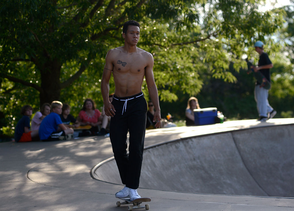 Bishop Hill skates around the park during a practice session between rounds